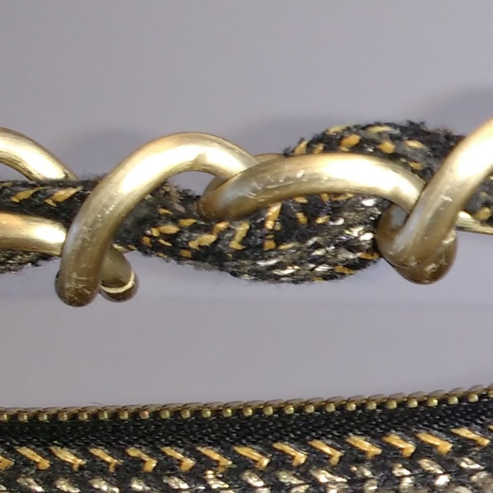 *Eric Javits New York Shenia woven neutral fabric gold chain shoulder bag - Picture 11 of 12